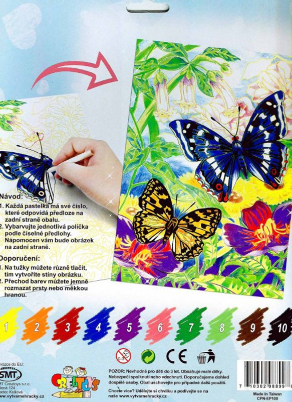ArtLover Malování pastelkami - Motýlci 22 x 28 cm