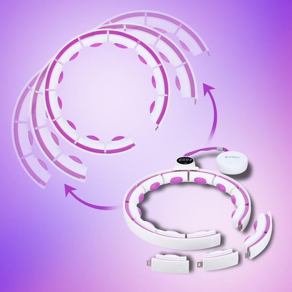 Masážní hula hoop HMS HHM16 se závažím, magnety a počítadlem bílá/fialová