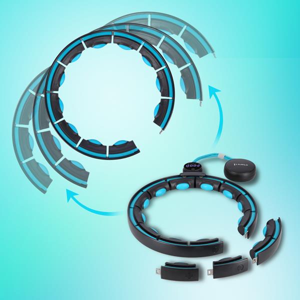 Masážní hula hoop HMS HHM16 se závažím, magnety a počítadlem černá/mátová
