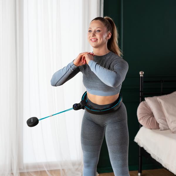 Masážní hula hoop HMS HHM16 se závažím, magnety a počítadlem černá/mátová