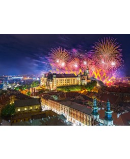 Castorland puzzle Ohňostroj nad hradem Wawel, Polsko 500 dílků