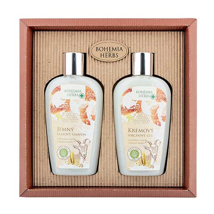 Kosmetická sada gel 250ml, šampon 250ml, kozí mléko