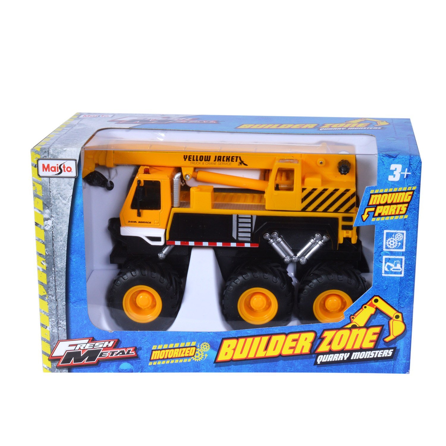Maisto Builder Zone Quarry monsters, jeřáb, oranžový 1:32