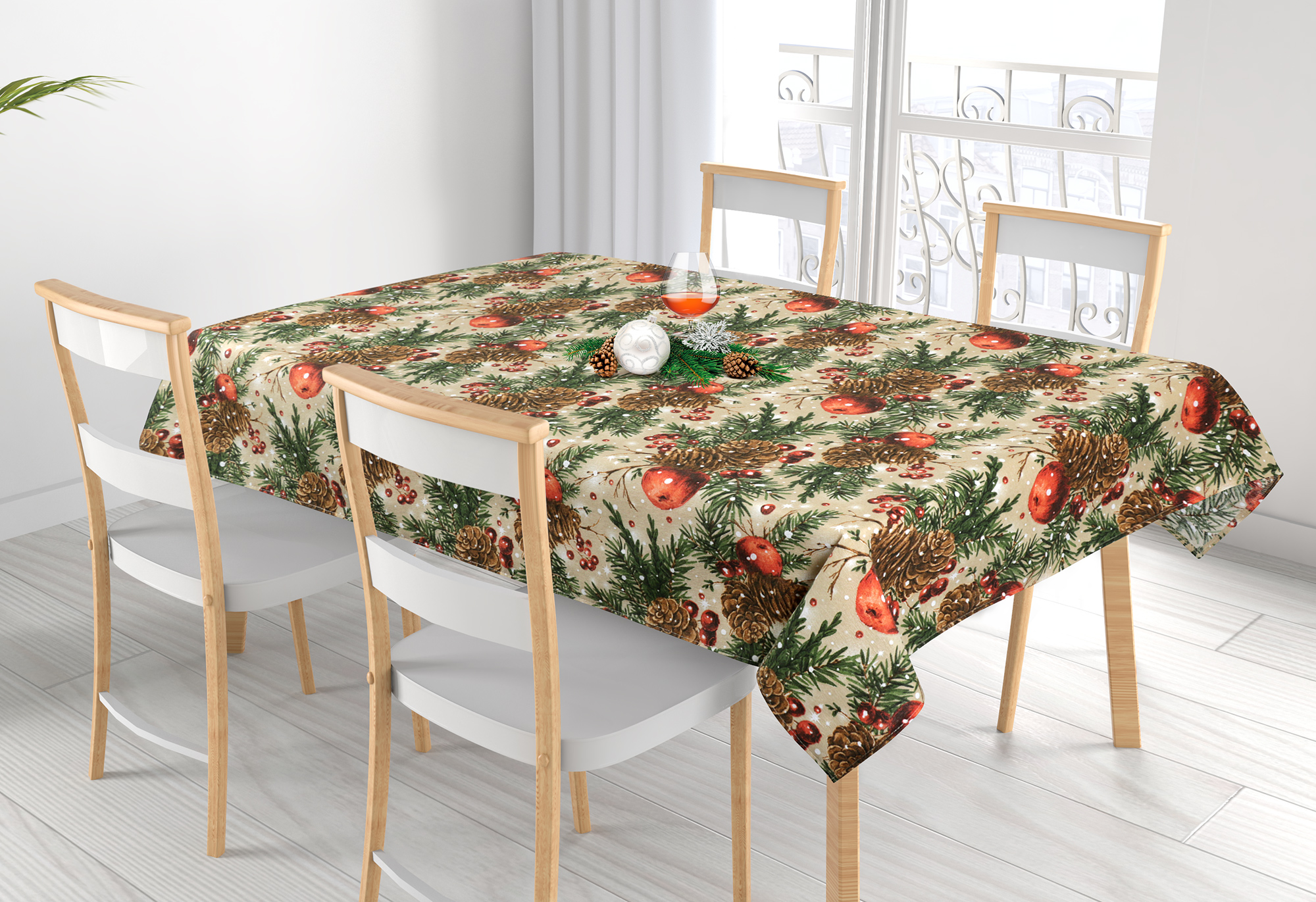 Bellatex Ubrus Šišky a jablka - 100x100 cm