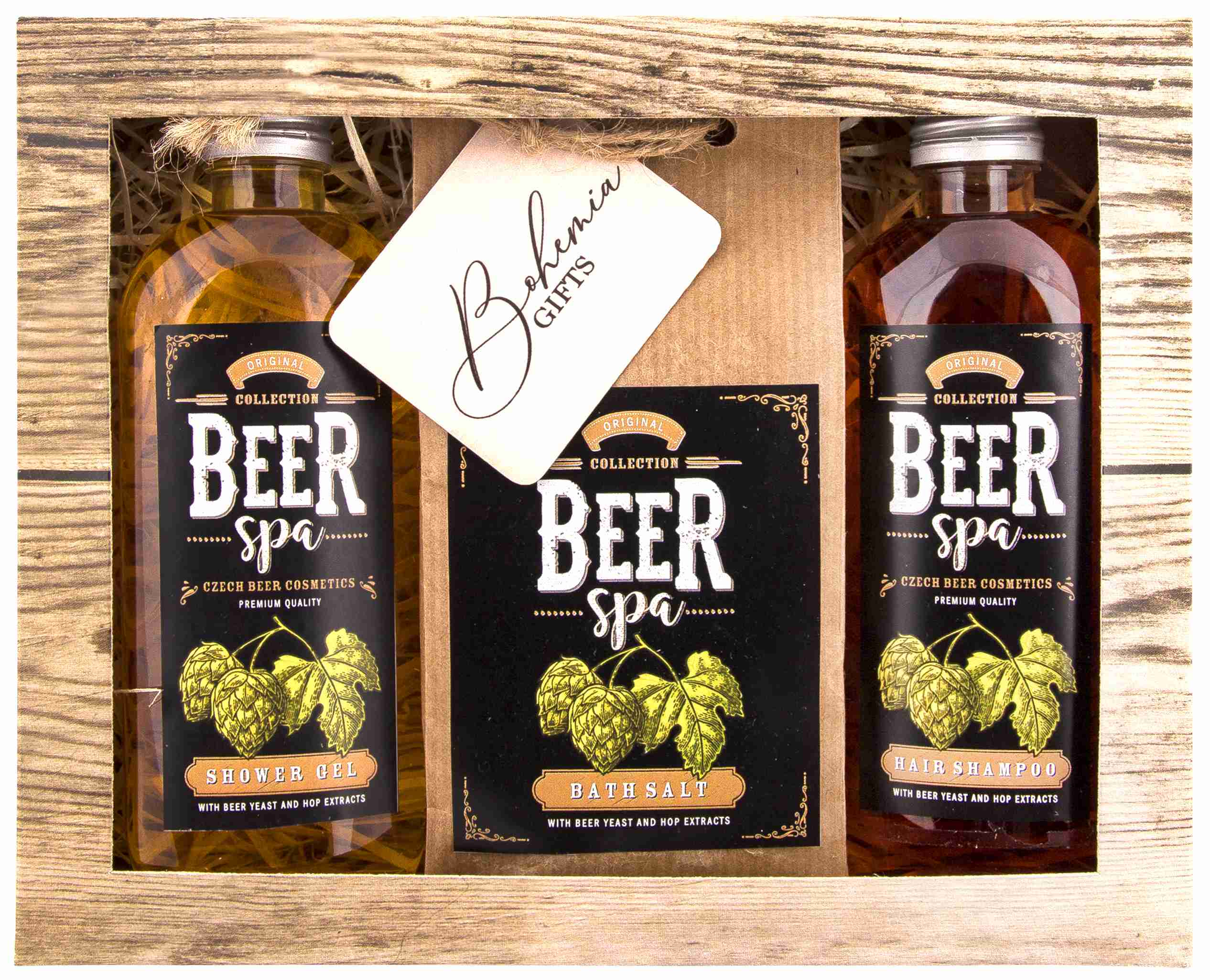 Beer Spa pivní kosmetická sada, gel 100 ml, sůl 150 g a šampon 100 ml