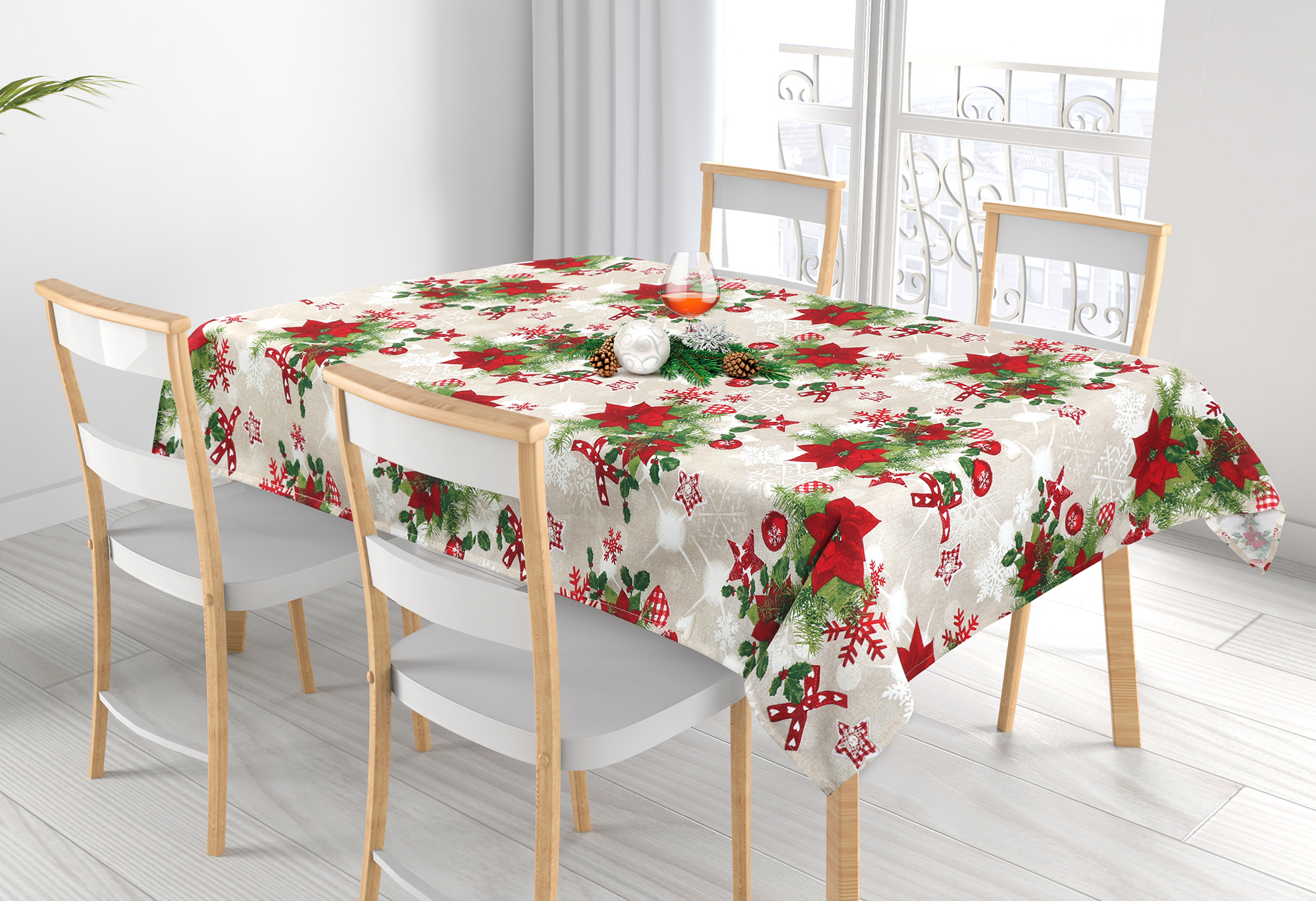 Bellatex Ubrus Vánoční hvězda červená - 70x70 cm