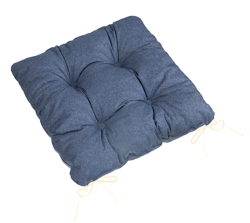 Bellatex Sedák Adéla prošívaný, Modrý denim - 40x40 cm