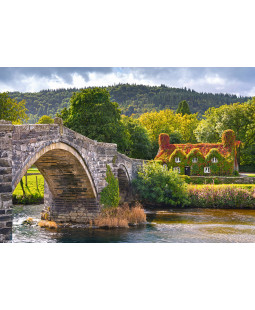 Castorland puzzle 1000 dílků - Dům u řeky (Wales)