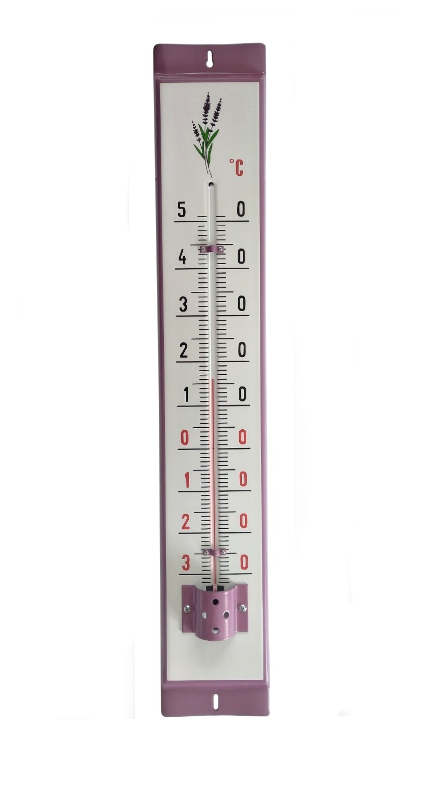 Levandule Venkovní teploměr smaltovaný, Fialovobílý 500x95 mm