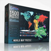 Giftio Puzzle 1500 dílků Mapa Světa