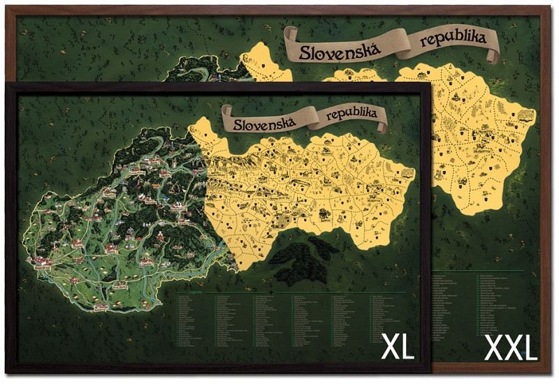 Giftio Stírací mapa Slovenská republika Deluxe XXL