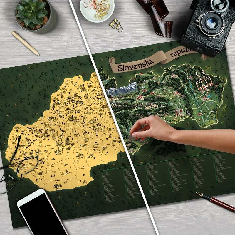 Giftio Stírací mapa Slovenská republika Deluxe XXL