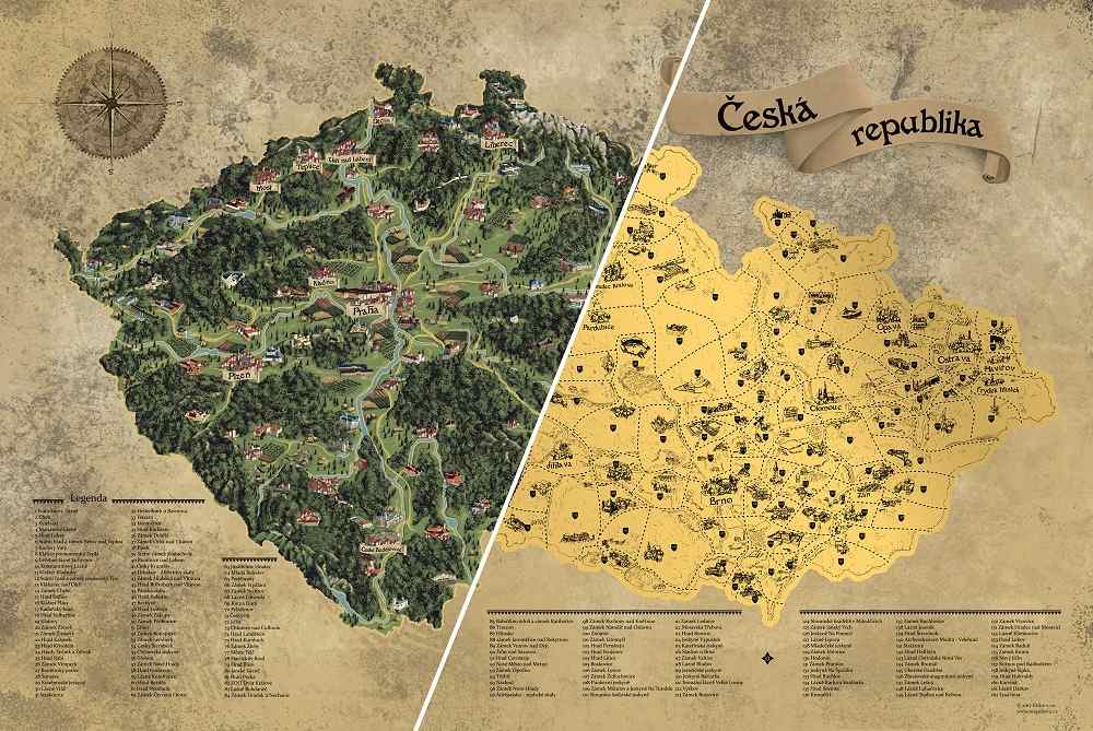 Giftio Stírací mapa Česká republika Deluxe XXL