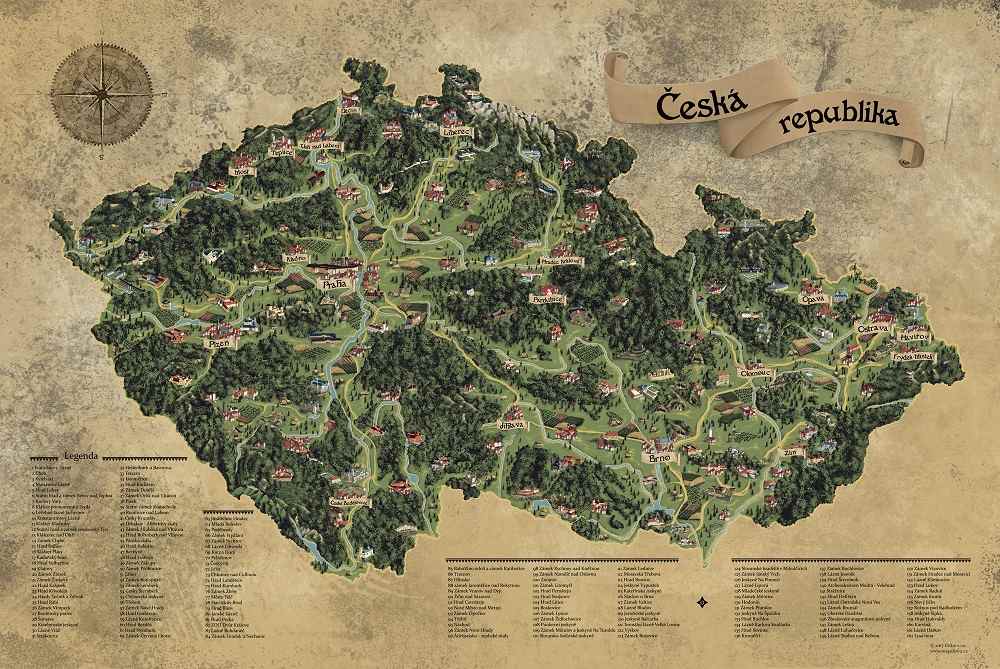 Giftio Stírací mapa Česká republika Deluxe XXL