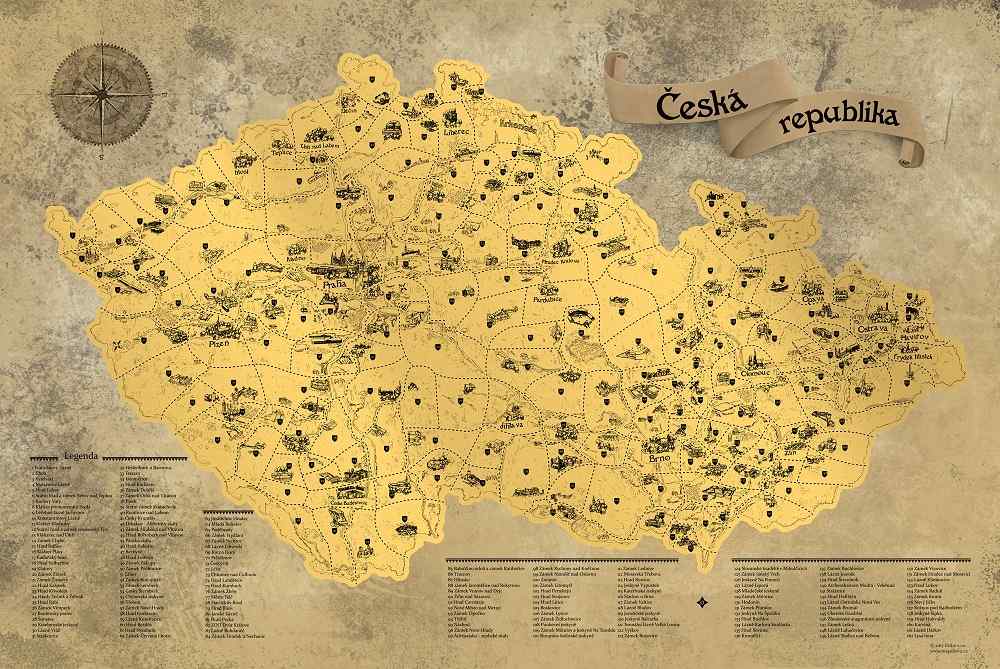 Giftio Stírací mapa Česká republika Deluxe XXL