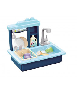 Dětský kuchyňský dřez na mytí nádobí modrý, 46cm