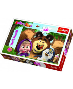 Trefl dětské puzzle Máša a medvěd, 60 dílků