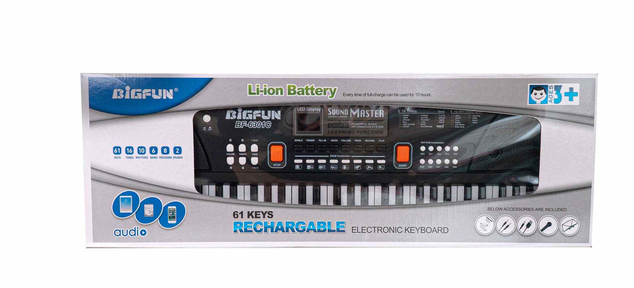 Elektronické dětské pianko, 61 kláves, mikrofon a funkce