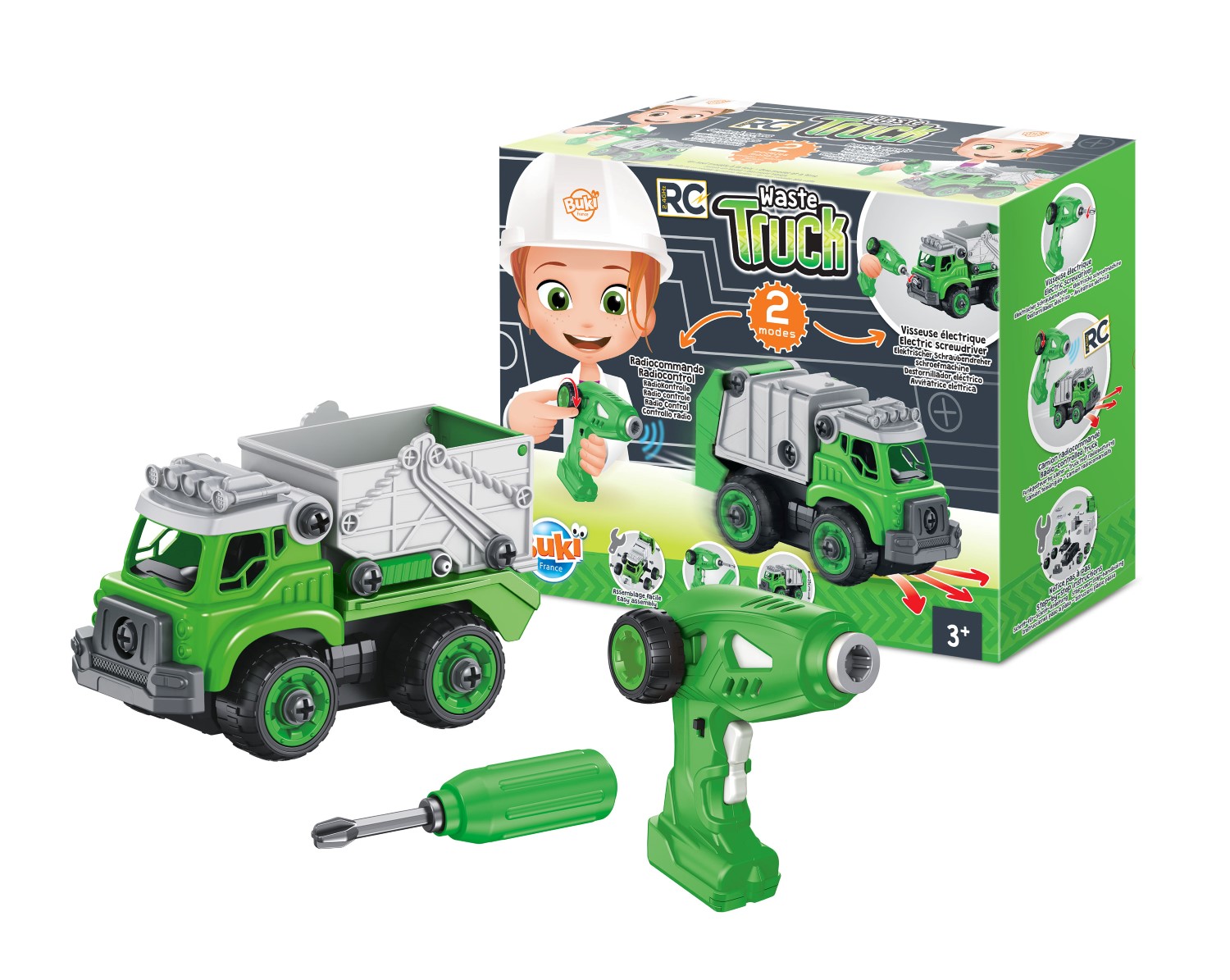 BUKI RC Stavebnice Popelářské auto 2v1