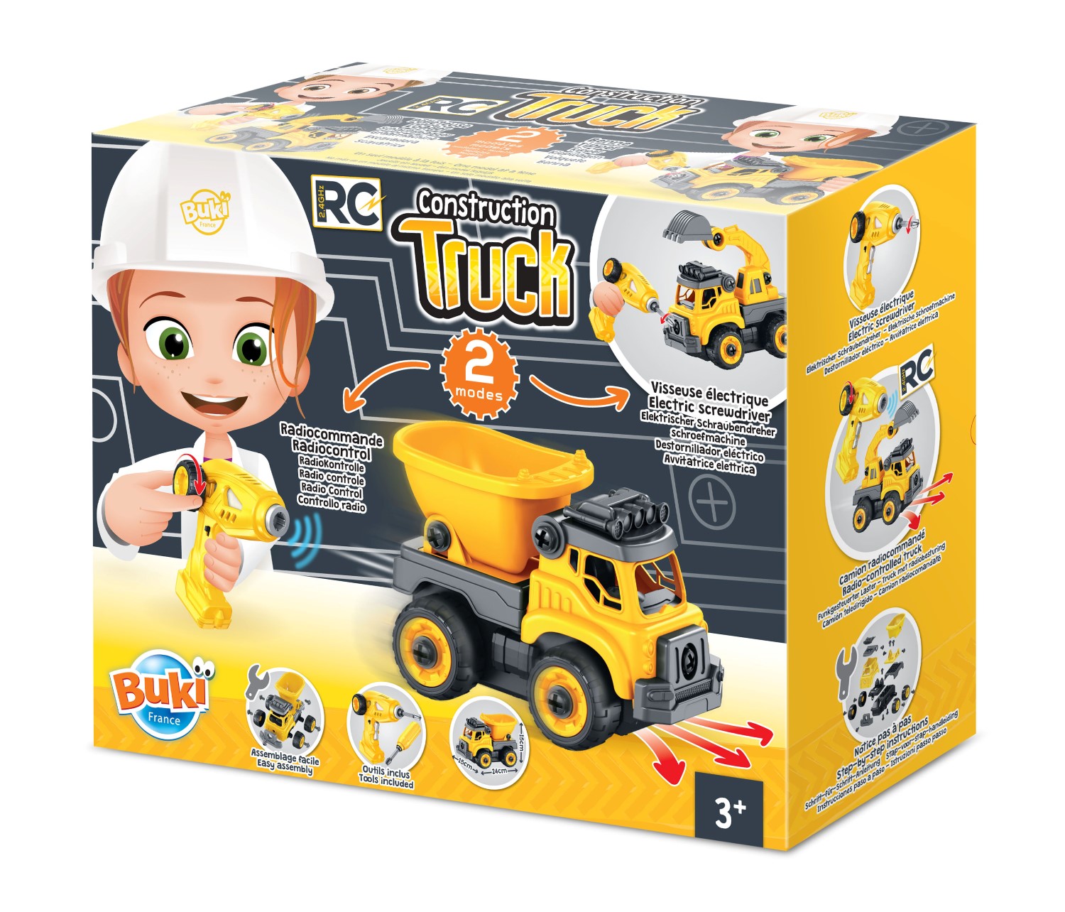 BUKI RC Stavebnice Stavební stroje 2v1