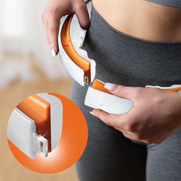 Masážní hula hoop se závažím HMS HHM13 a zeštíhlujícího pásu BR1313 bílo-oranžová