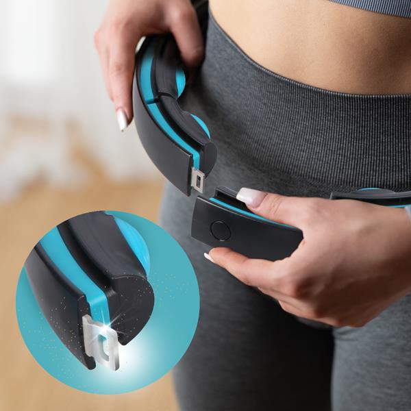 Masážní hula hoop se závažím HHM17 a zeštíhlujícího pásu BR163 černo-tyrkysová