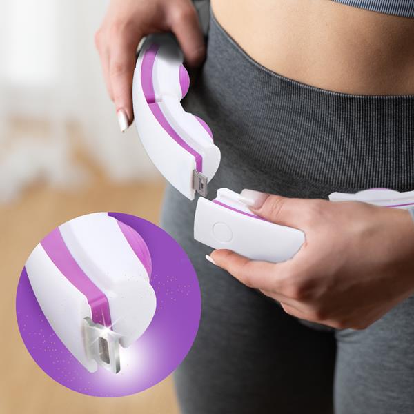 Masážní hula hoop se závažím HHM17 a zeštíhlujícího pásu BR163 bílo-fialová