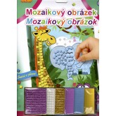 ArtLover mozaikový obrázek - Žirafa, slon a hrošík 20 x 29 cm