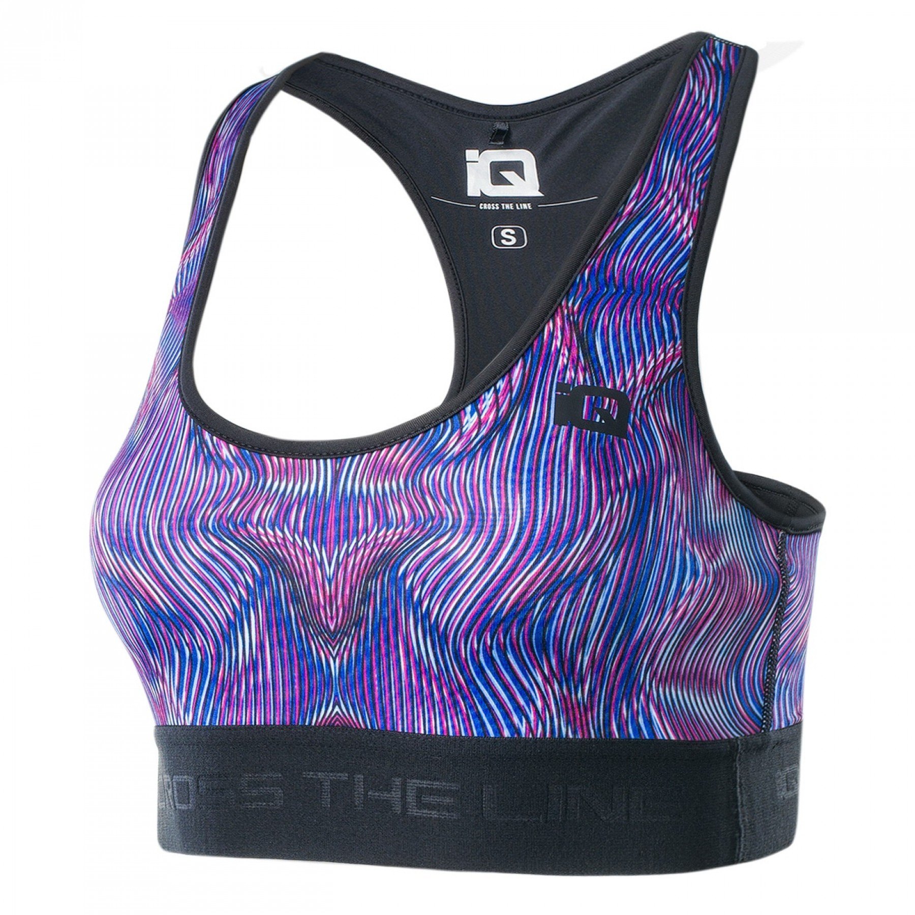 IQ SHENA Dámská podprsenka blue optic print/black, Velikost XL