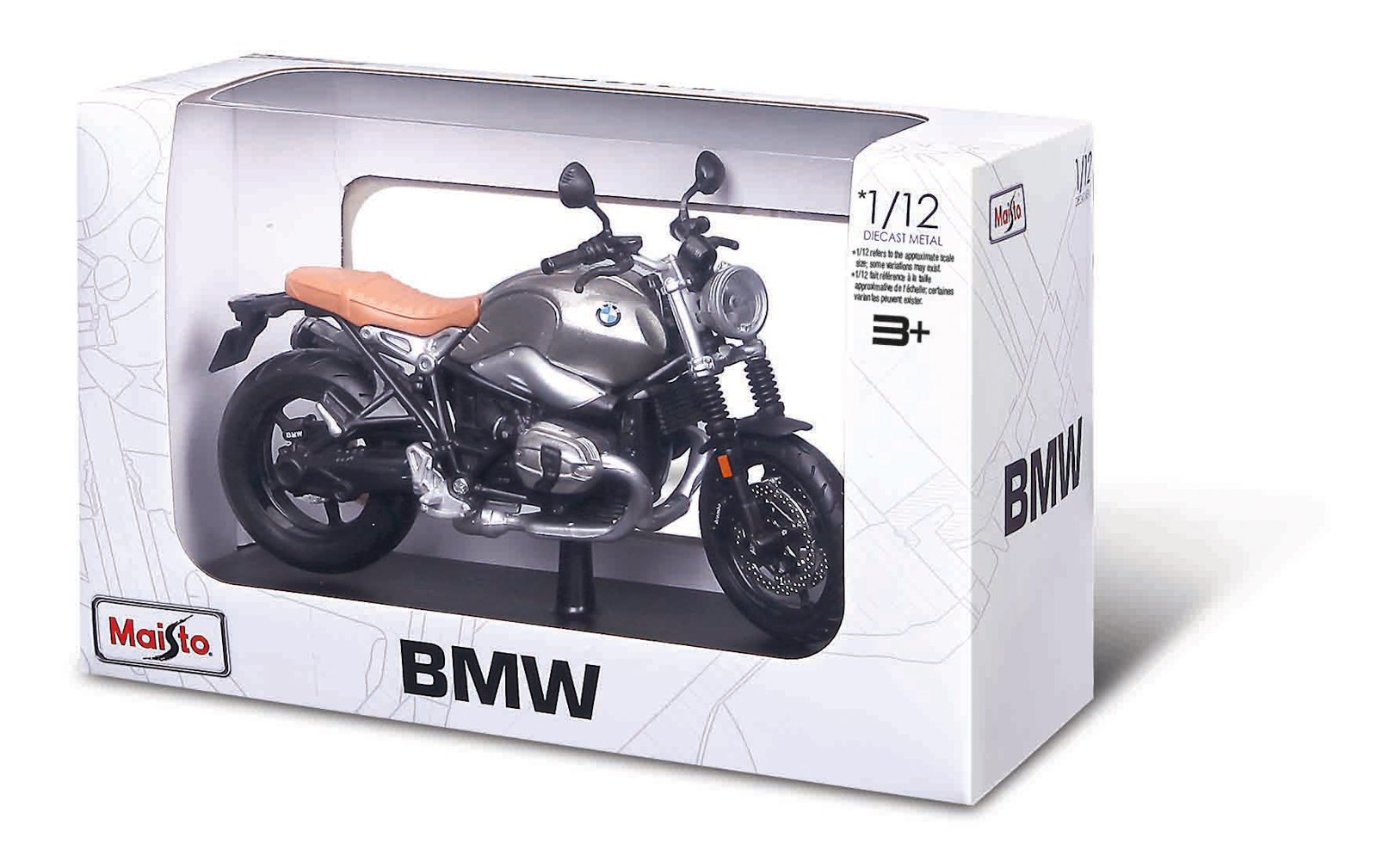 Maisto Motocykl se stojánkem, BMW R nine T Scrambler, 1:12