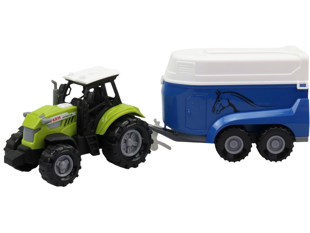 MaDe Traktor s přívěsem pro koně, se světlem a zvukem, volná kola