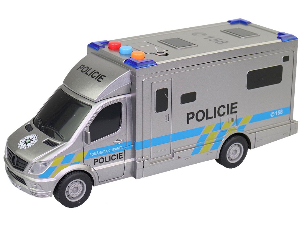 Made Auto policejní dodávka, na setrvačník se zvukem, 19,5cm