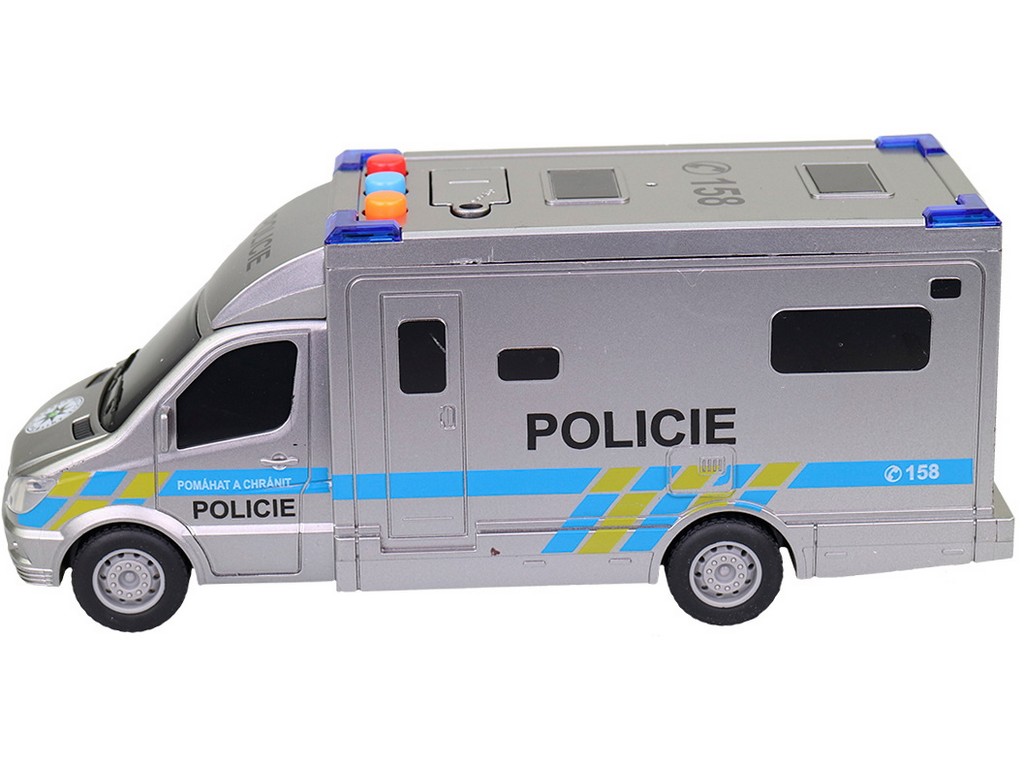 Made Auto policejní dodávka, na setrvačník se zvukem, 19,5cm