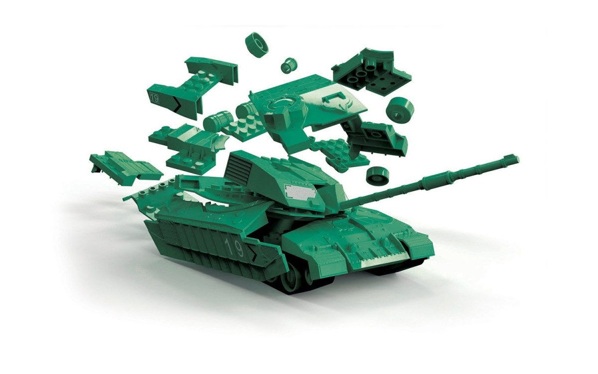 Airfix Quick Bulid J6022 Challenger Tank, Zelený