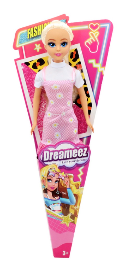 FUNVILLE Dreameez, panenka s růžovými šaty v kornoutu 29cm