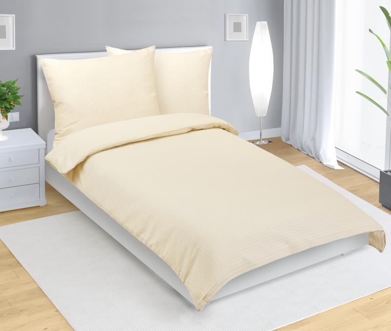 Bellatex Povlečení krep, Béžová uni - 140x200, 70x90 cm