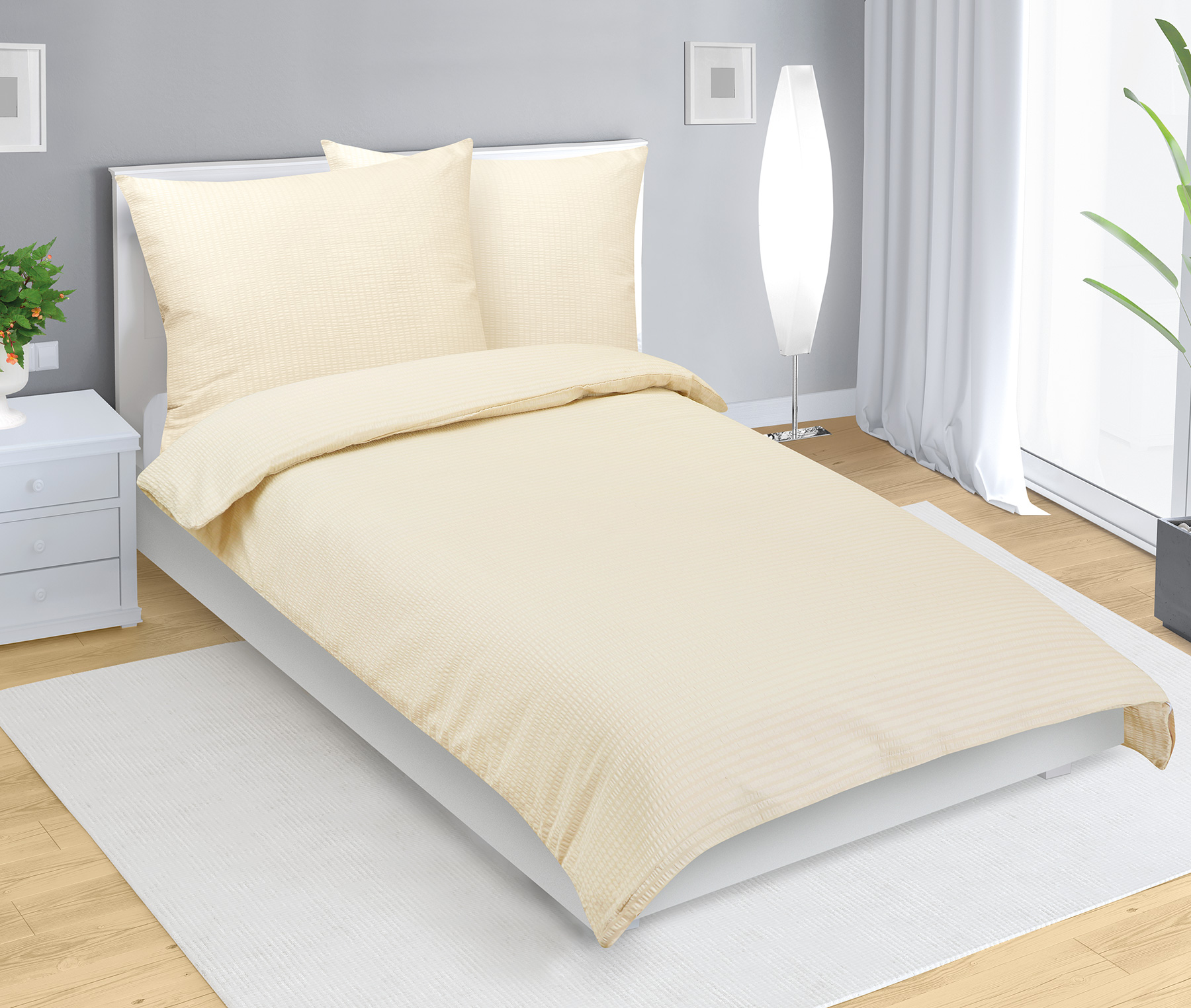 Bellatex Povlečení krep, Béžová uni - 140x220, 70x90 cm