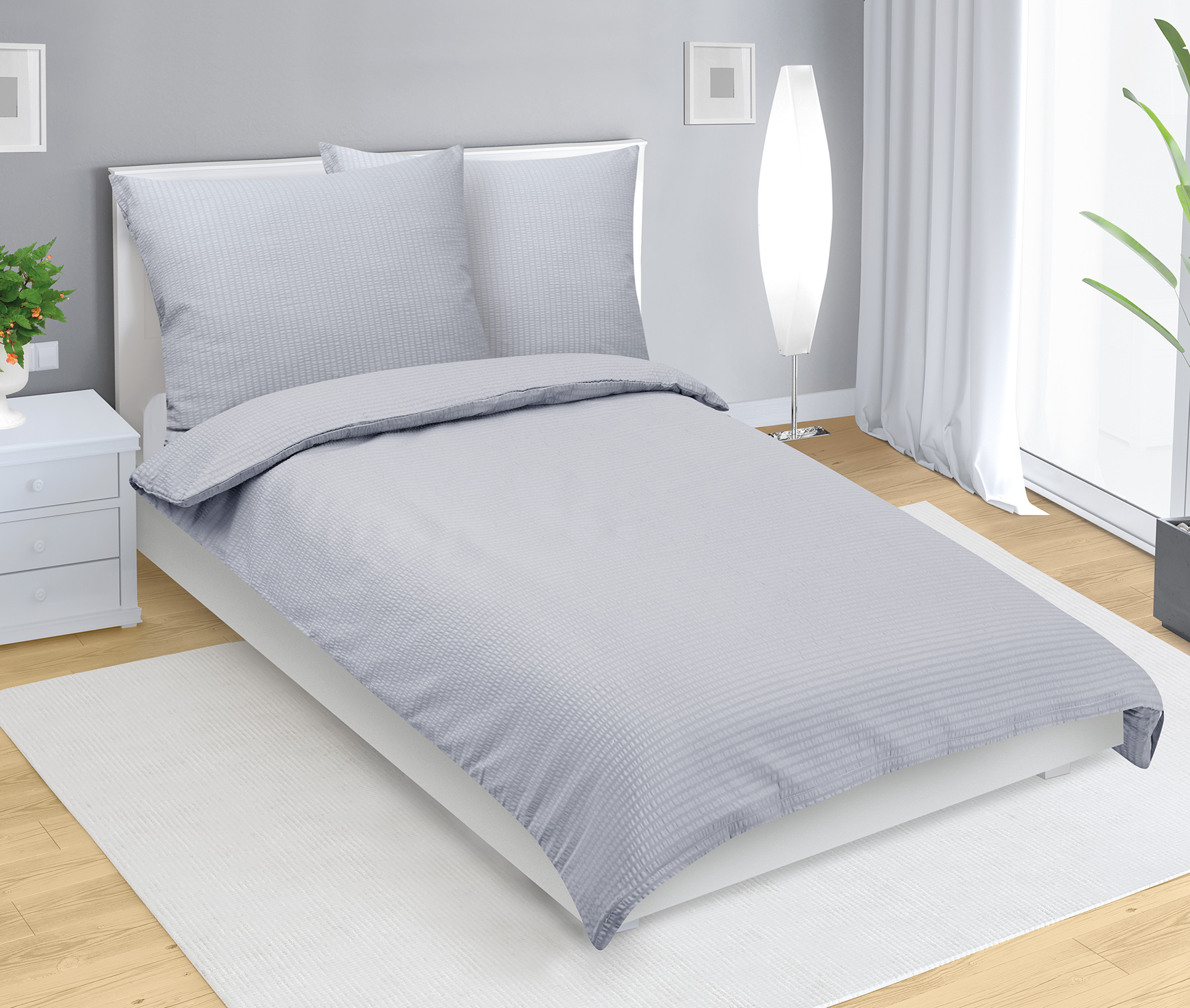 Bellatex Povlečení krepové Šedá uni - 140x220, 70x90 cm