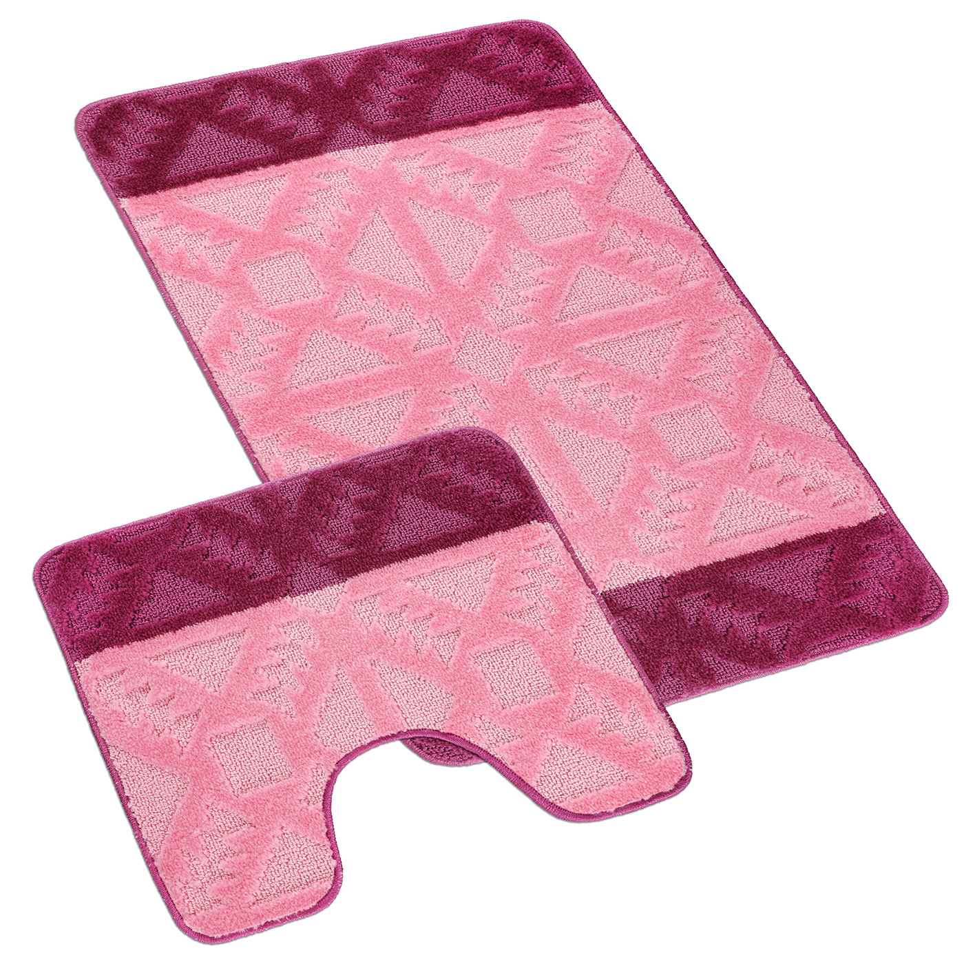 Bellatex Koupelnová sada BANY Gometrie růžová - sada 60x100, 60x50cm