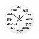 Bílé matematické hodiny 30 cm