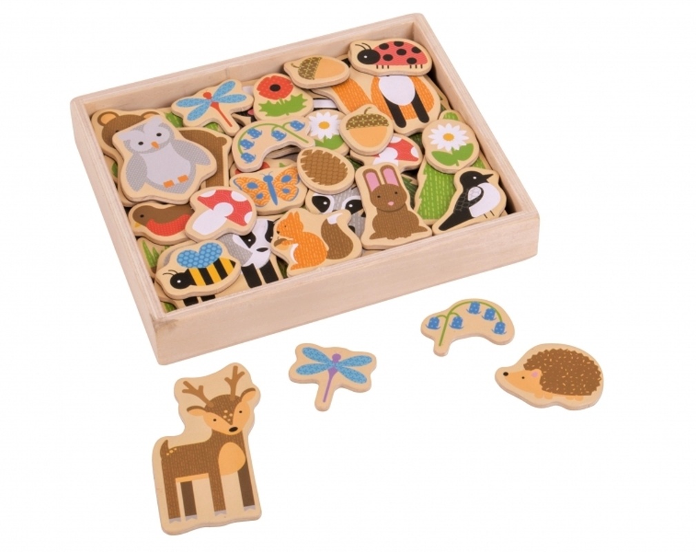 Bigjigs Toys - magnetky lesní zvířátka, 35 ks