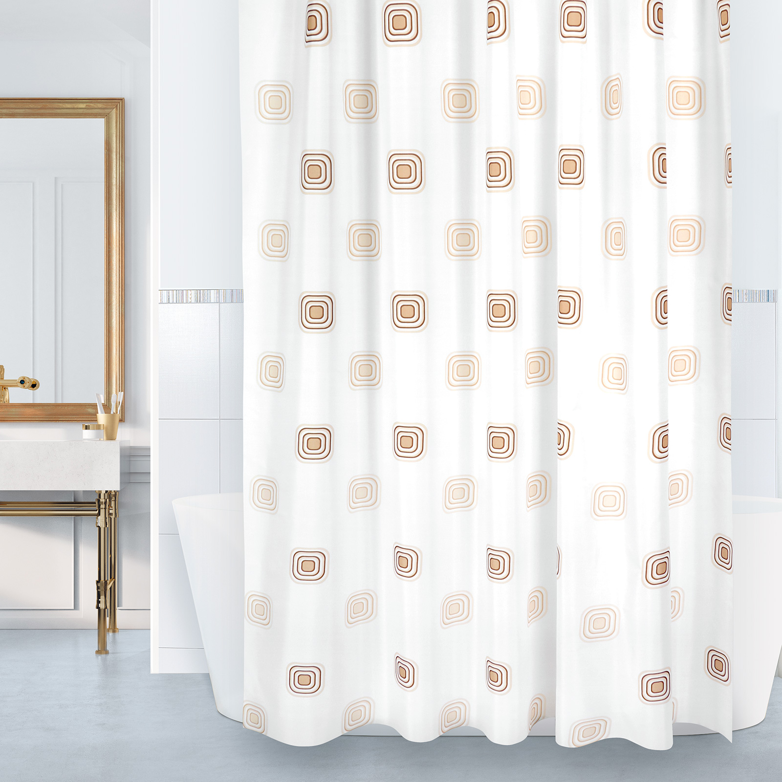 Bellatex Koupelnové závěsy, Čtverec béžový - 180x200cm