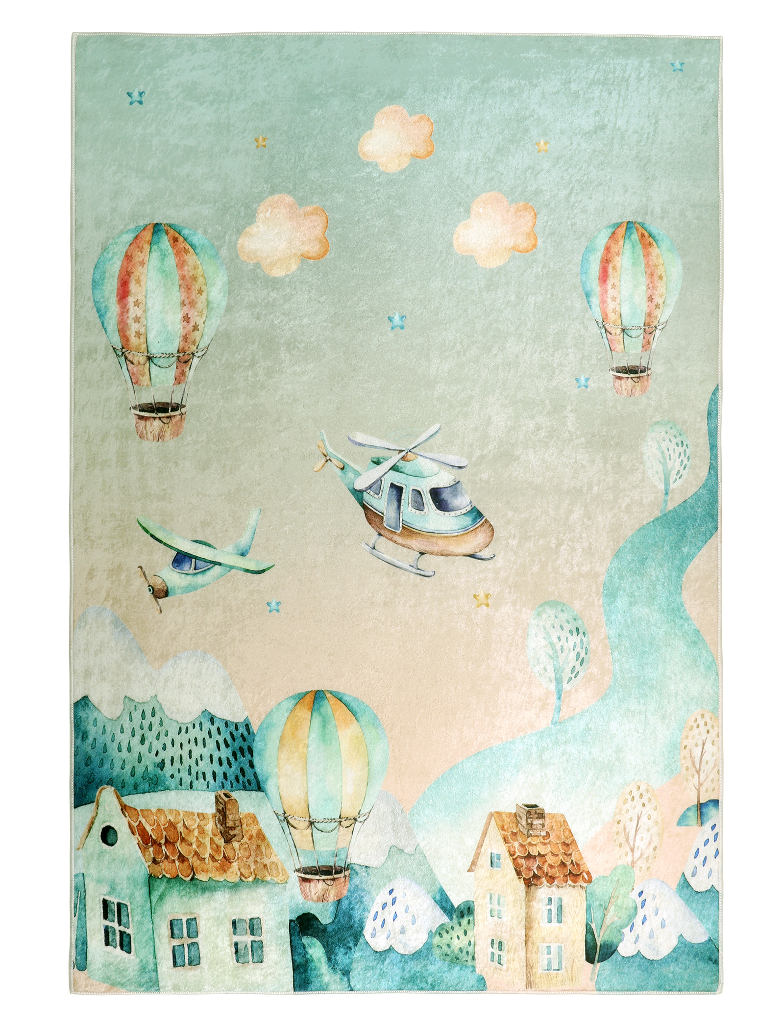 Bellatex Dětský kobereček, Balón modrošedý - 100cm x 150cm
