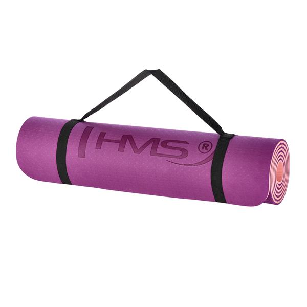 Podložka na jógu HMS YM10 fialová, 182x61x0,8 cm