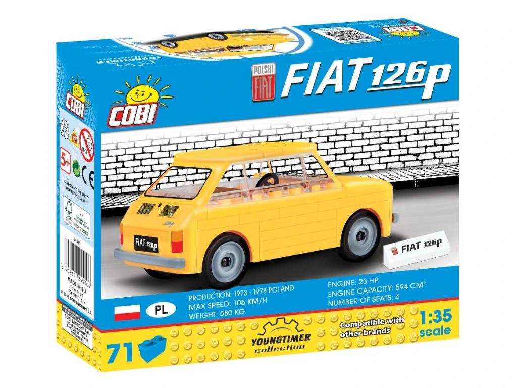 Cobi 24530 Fiat 126p Maluch, 1:35, 71 kostek