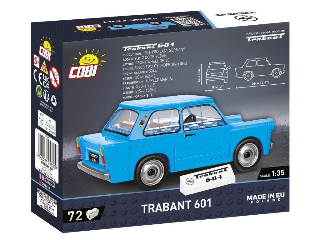 Cobi 24539 Trabant 601, 1:35, 72 kostek