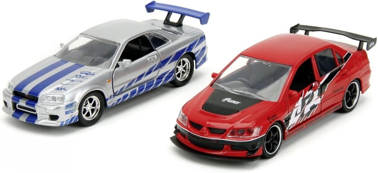 Rychle a zběsile Twin Pack 2006 Mitsubishi Lancer Evo IX, Brianův Nissan Skyline GTR R34, 1:32