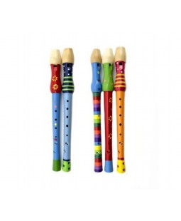 Dřevěná dětská flétna barevná, 33 cm