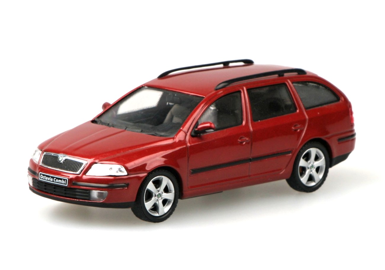 Abrex Škoda Octavia II Combi (2004) Červená Flamenco Metalíza 1:43