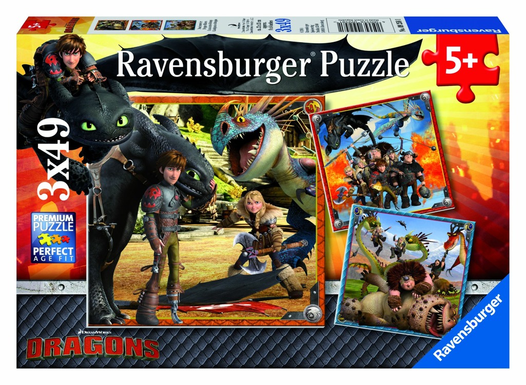 Trefl Puzzle Jak vycvičit Draka Dračí jezdci 3x49 dílků